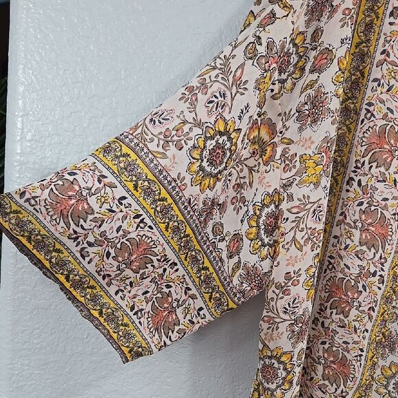 Wild Moss Women's Floral Print Sheer Kimono Boot Barn Western Wear Cardigan Wrap - Picture 6 of 10